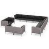 vidaXL Set Divani da Giardino 13 pz Cuscini in Polyrattan Grigio Scuro