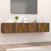 vidaXL Mobili TV 2 pz Rovere Fumo 80x30x30 cm Legno Multistrato