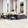 vidaXL Set Divano da Giardino con cuscino 13 pcs Nero Poly Rattan