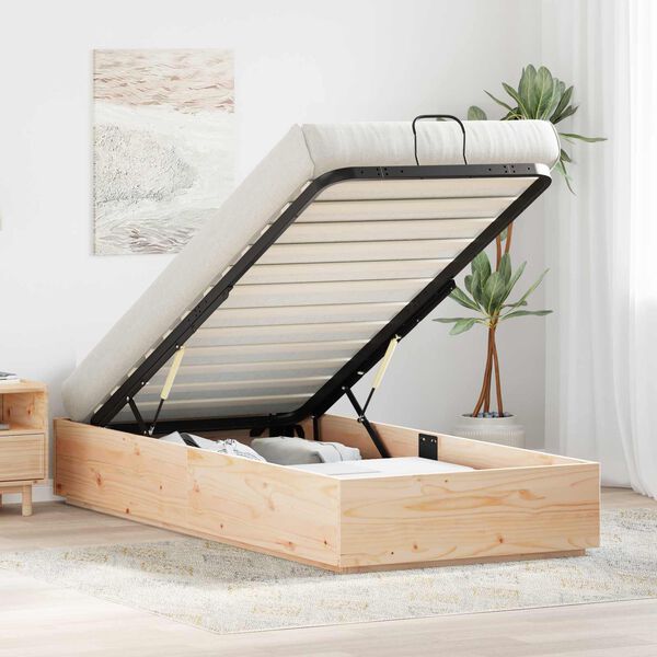 vidaXL Letto ottomano Naturale 80 x 200 cm Legno di pino massiccio