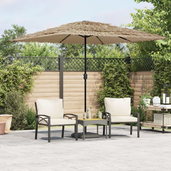 vidaXL Ombrellone Giardino con Palo in Acciaio Marrone 248x248x248 cm