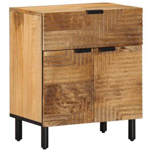 vidaXL Comodino Marrone 50x33x60 cm in Legno Massello di Mango