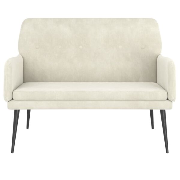 vidaXL Panca Crema 108x79x79 cm in Velluto