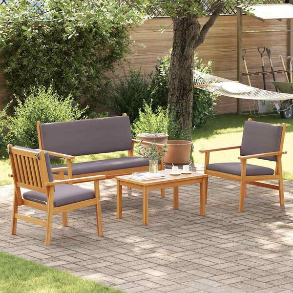 vidaXL Set Divano da Giardino 4 pcs Marrone 120 x 65,5 x 79 cm