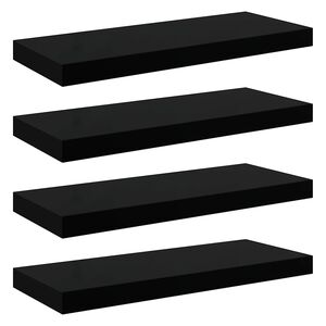 vidaXL Scaffali a Parete 4 pz Nero Lucido 60x23,5x3,8 cm in MDF