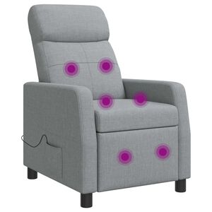 vidaXL Poltrona Massaggiante Grigio Chiaro Tessuto