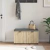 vidaXL Panca per ingresso con cuscino Rovere Sonoma 80 x 46 x 46 cm