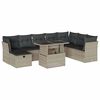vidaXL Set Divano da Giardino 9pz con Cuscini Grigio Chiaro Polyrattan