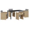 vidaXL Set da Pranzo per Giardino 5 pz Beige polyrattan