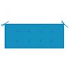 vidaXL Panca Batavia con Cuscino Blu 120 cm in Massello di Teak