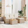 vidaXL Set Divano da Giardino 5 pz con Cuscini Beige in Polyrattan