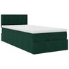 vidaXL Pouf Letto con Materasso e LED Verde Scuro 80x200cm in Velluto
