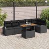 vidaXL Set Divano da Giardino con cuscino 7 pcs Nero