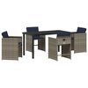vidaXL Set da Pranzo per Giardino 5 pz Grigio polyrattan