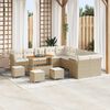 vidaXL Set Divano da Giardino con cuscino 14 pcs Beige polyrattan