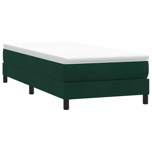 vidaXL Letto a Molle senza Materasso Verde Scuro 100x220 cm Velluto