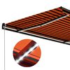 vidaXL Tenda da Sole Retrattile Manuale LED 450x300 cm Arancio Marrone