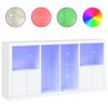 vidaXL Credenza con Luci LED Bianca 202x37x100 cm