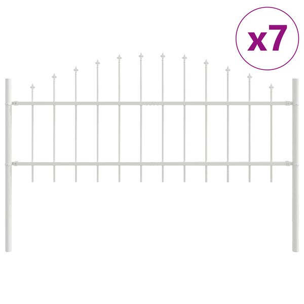 vidaXL Recinzione per Giardino 7 pcs Bianco 170 x 140 cm