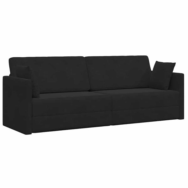 vidaXL Divano-letto da pavimento 200cm Nero Velluto