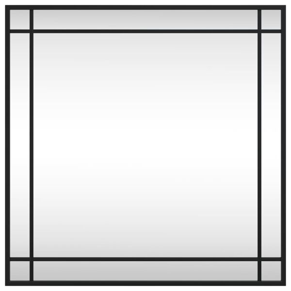 vidaXL Specchio da Parete Nero 60x60 cm Quadrato in Ferro