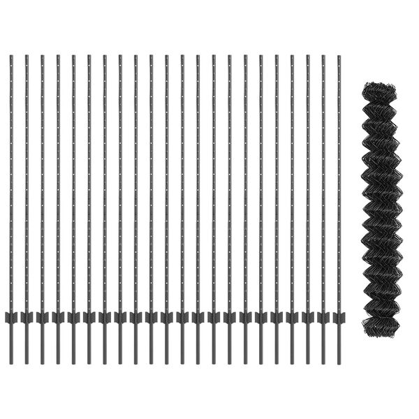 vidaXL Recinzione con Posto Grigio 1,6 x 25 m Acciaio e PVC