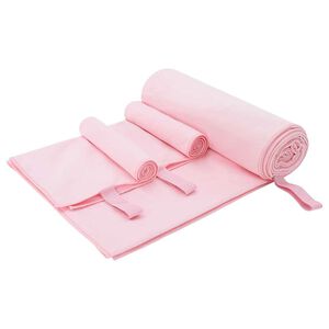 vidaXL Set di Asciugamani Sportivi 3 pcs Rosa Poliestere e poliammide