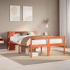 vidaXL Letto Libreria senza Materasso Marrone Cera 135x190 cm Legno