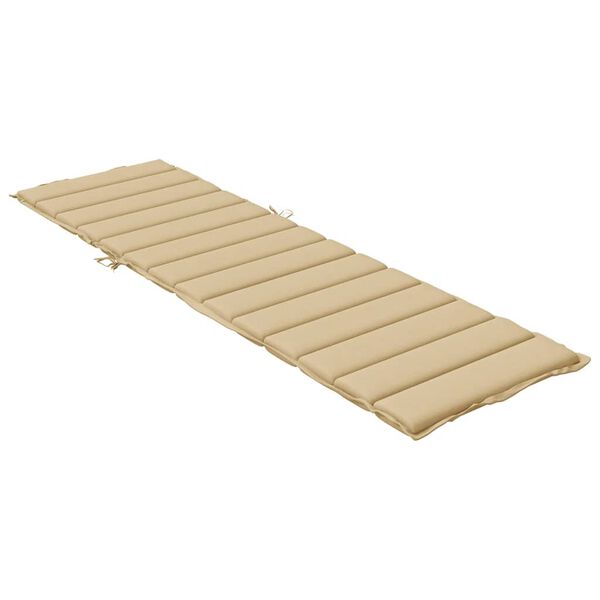 vidaXL Cuscino per Lettino Prendisole Beige Mélange 200x50x4cm Tessuto