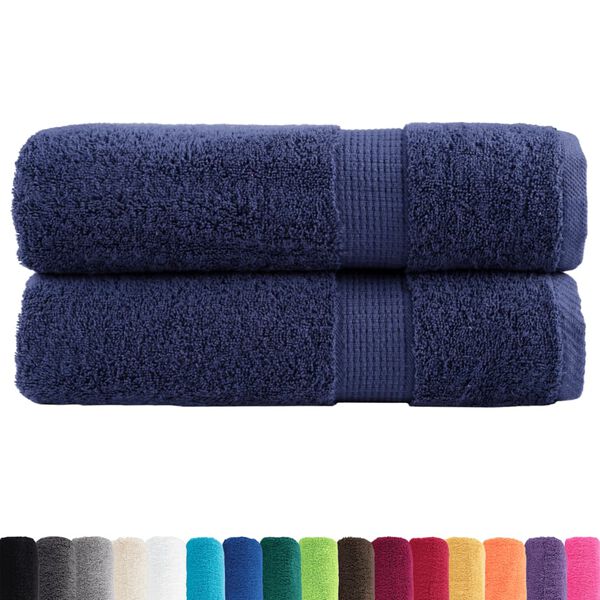 vidaXL Asciugamani da Bagno SOLUND 2 pz Blu Navy 100x150cm 600gsm