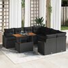 vidaXL Set Divano da Giardino con archiviazione 9 pcs Nero Poly Rattan