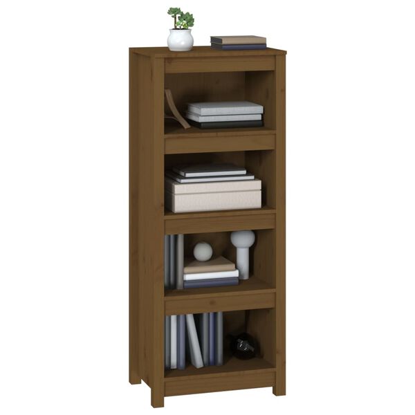 vidaXL Libreria Marrone Ambra 50x35x125,5 cm in Legno Massello di Pino