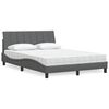 vidaXL Letto con Materasso Hanko Grigio Scuro 140x200cm Tessuto