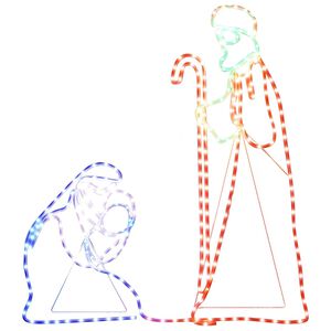 vidaXL Figura Natalizia di Maria e Giuseppe con 264 LED 40x55&38x100cm