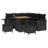vidaXL Set Divano da Giardino con cuscino 8 pcs Nero polyrattan