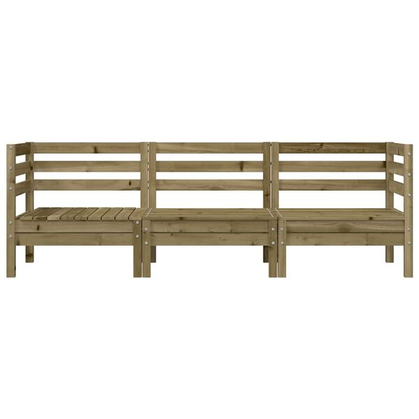 vidaXL Divano da Giardino a 3 Sedute in Legno Impregnato di Pino