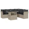 vidaXL Set Divani da Giardino 7pz con Cuscini Grigio Chiaro Polyrattan