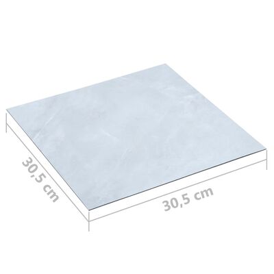 vidaXL Listoni per Pavimenti Autoadesivi in PVC 5,11 m² Marmo Bianco