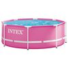 INTEX Piscina da giardino con telaio in metallo sopra il terreno Rosa