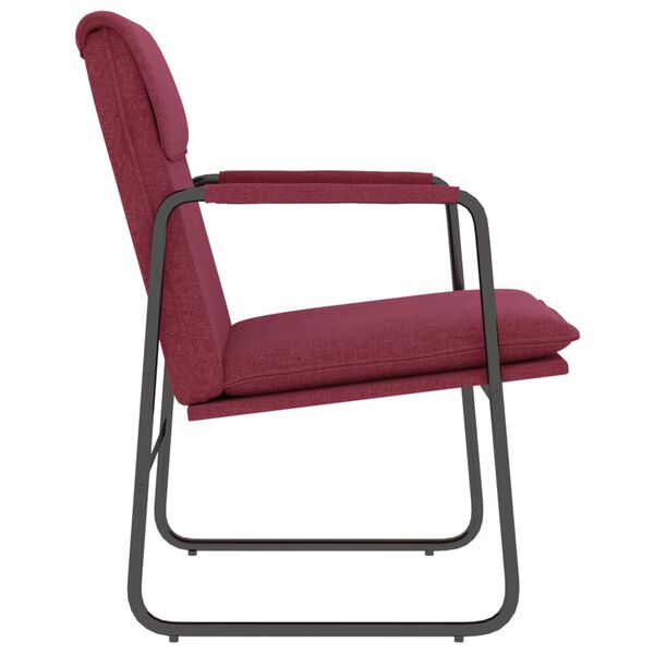 vidaXL Sedia Lounge Rosso Vino 55x64x80 cm in Tessuto