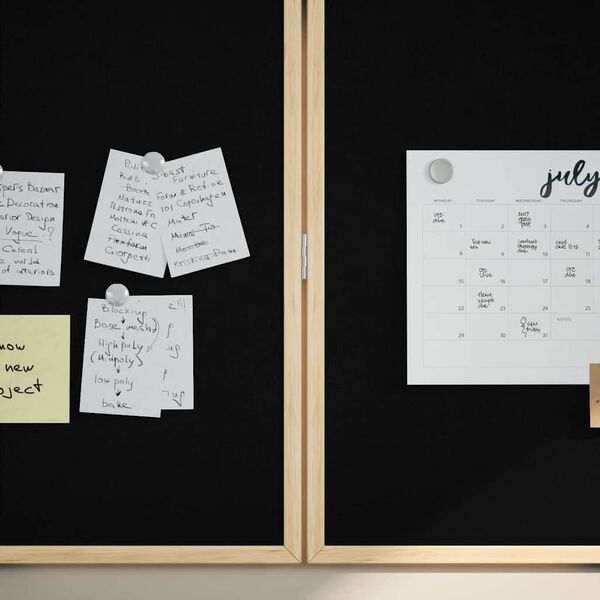 vidaXL Bacheca degli Annunci Nero 80 x 80 x 1.4 cm