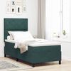 vidaXL Letto a Sorgente LED Verde Scuro 90 x 190 cm Tessuto
