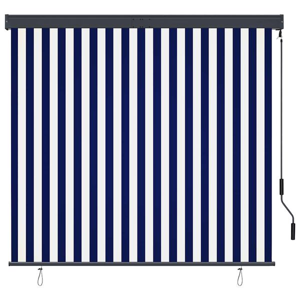 vidaXL Tenda a Rullo per Esterni 160x250 cm Blu e Bianca