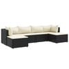 vidaXL Set Mobili da Giardino 6 pz con Cuscini in Polyrattan Nero
