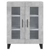 vidaXL Credenza Grigio Cemento 69,5x34x180 cm in Legno Multistrato