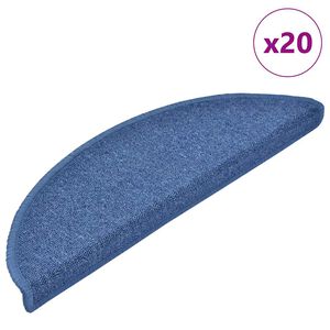 vidaXL Tappetini per scale 20 pz 56x17x3 cm blu semicircolari