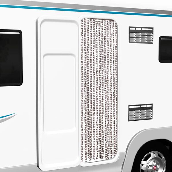 vidaXL Tenda Antimosche Tortora e Bianca 56x200 cm in Ciniglia