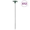 vidaXL Picchetti per Tenda 12 pz 25 cm 7 mm in Acciaio Zincato e PP