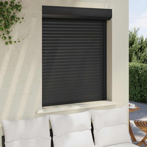 vidaXL Persiana a rullo Antracite 100 x 120 cm Alluminio e poliuretano