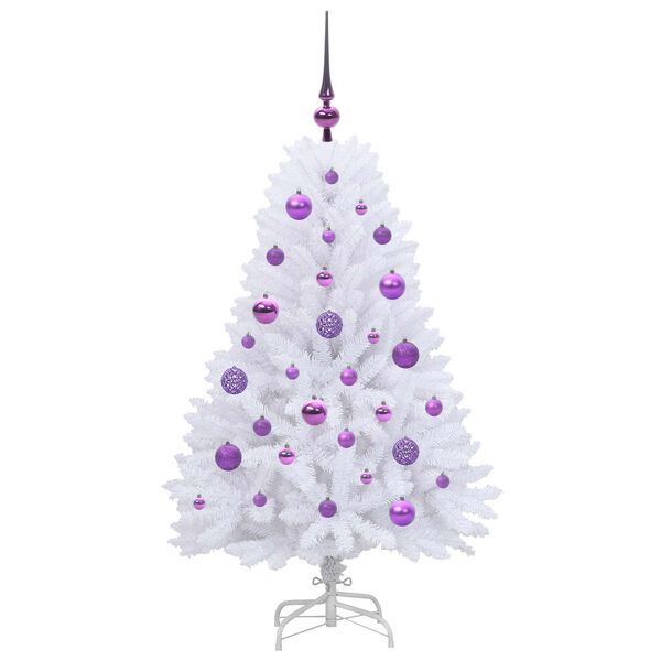 vidaXL Albero di Natale Artificiale con Rami Pieghevoli Bianco 120 cm